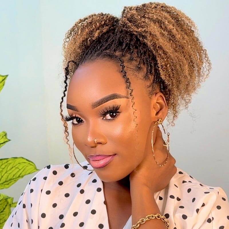 QVR Ombre Afro Kinky Bulk Braids Hair Extensions for Passion Twists & Locs
