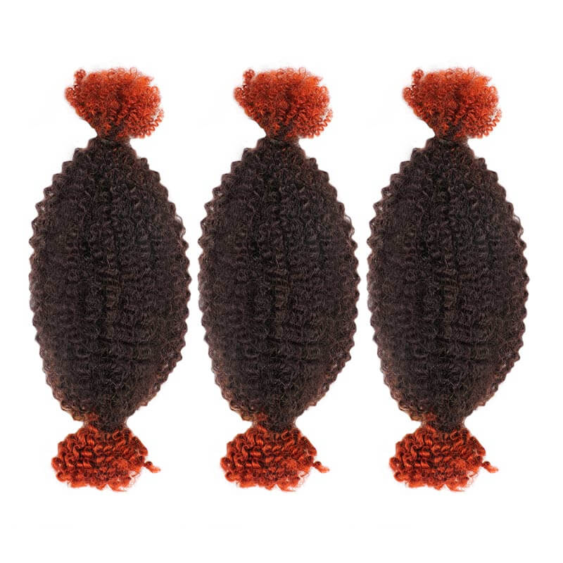 QVR Ombre Afro Kinky Bulk Braids Hair Extensions for Passion Twists & Locs