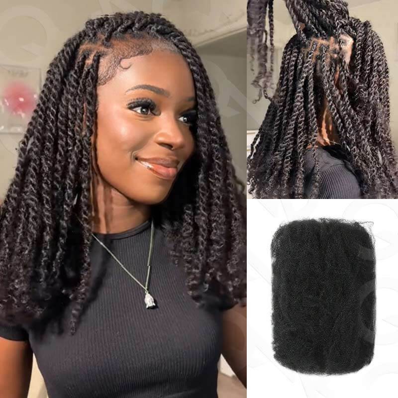 B3G1|Dark Brown Afro kinky Bulk Human Hair