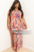 Final Sale Plus Size Long Skirt in Pink Floral Print (Skirt Only)